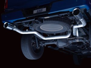 Ford F150 Performance Exhaust - Rear - AWE Tuning - Cat Back, Dual Split Rear Exit - Chrome Silver - `21-`27